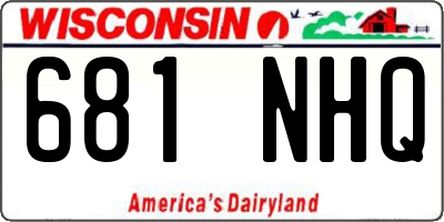 WI license plate 681NHQ