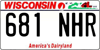 WI license plate 681NHR