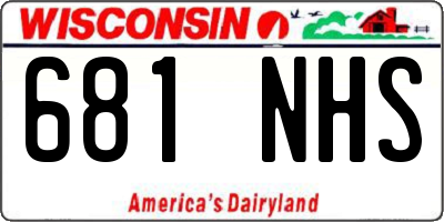 WI license plate 681NHS