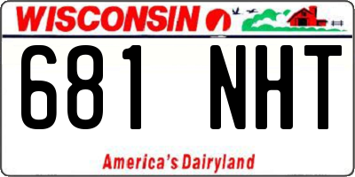 WI license plate 681NHT