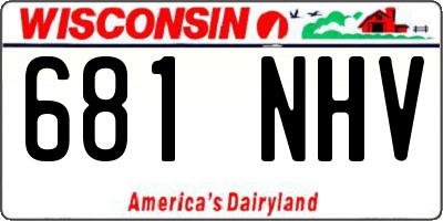 WI license plate 681NHV