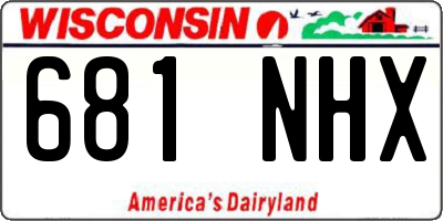 WI license plate 681NHX