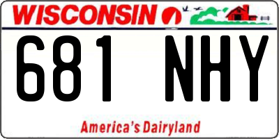 WI license plate 681NHY