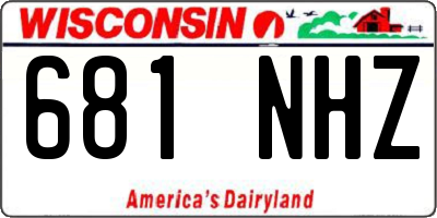 WI license plate 681NHZ