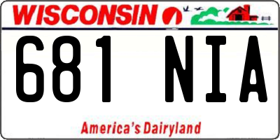 WI license plate 681NIA
