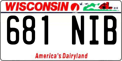 WI license plate 681NIB