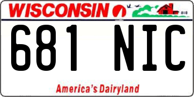 WI license plate 681NIC