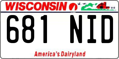 WI license plate 681NID