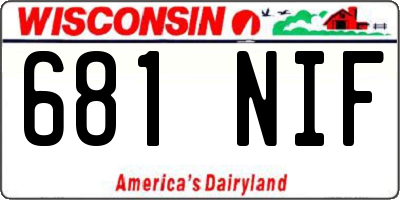 WI license plate 681NIF