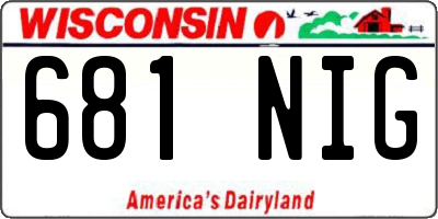 WI license plate 681NIG