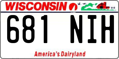 WI license plate 681NIH
