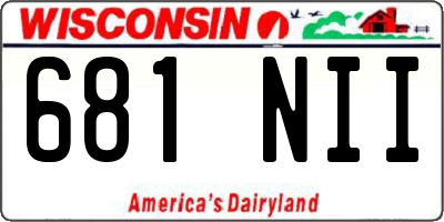 WI license plate 681NII