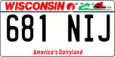 WI license plate 681NIJ