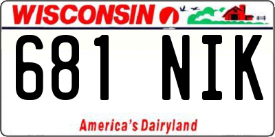 WI license plate 681NIK