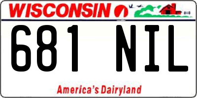 WI license plate 681NIL