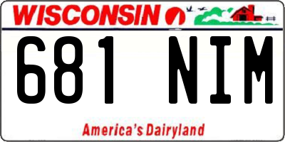 WI license plate 681NIM