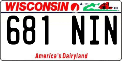 WI license plate 681NIN