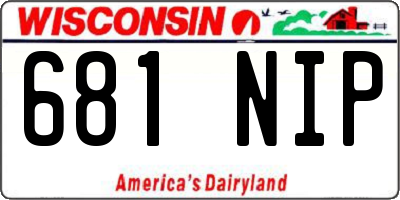 WI license plate 681NIP
