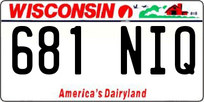 WI license plate 681NIQ