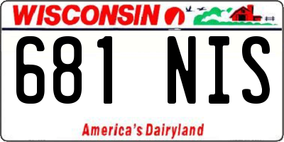 WI license plate 681NIS