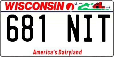 WI license plate 681NIT