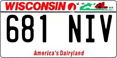 WI license plate 681NIV