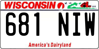 WI license plate 681NIW