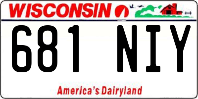 WI license plate 681NIY