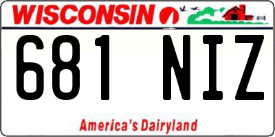 WI license plate 681NIZ