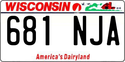 WI license plate 681NJA