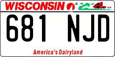 WI license plate 681NJD