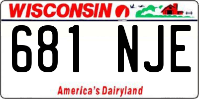 WI license plate 681NJE