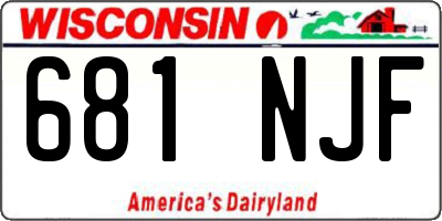 WI license plate 681NJF