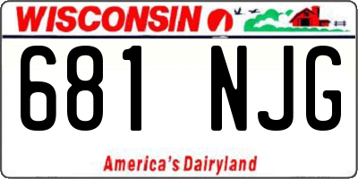 WI license plate 681NJG