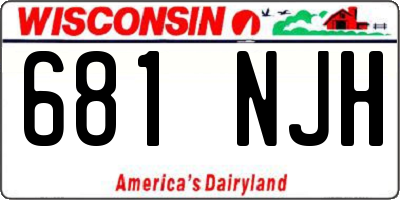 WI license plate 681NJH