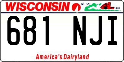 WI license plate 681NJI