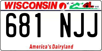 WI license plate 681NJJ