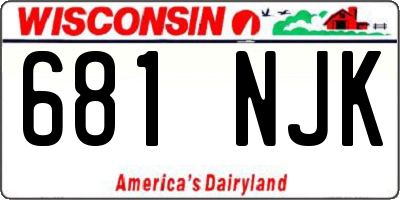 WI license plate 681NJK