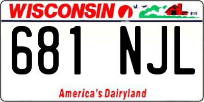 WI license plate 681NJL