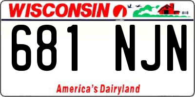 WI license plate 681NJN