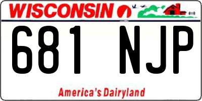 WI license plate 681NJP