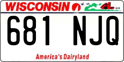 WI license plate 681NJQ