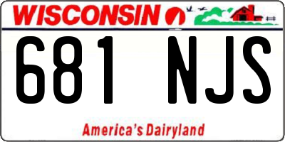 WI license plate 681NJS