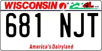 WI license plate 681NJT