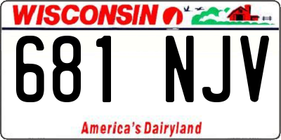 WI license plate 681NJV