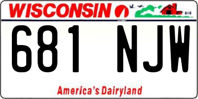 WI license plate 681NJW