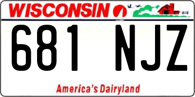 WI license plate 681NJZ