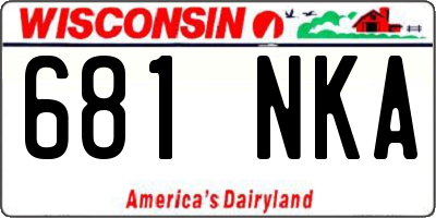WI license plate 681NKA