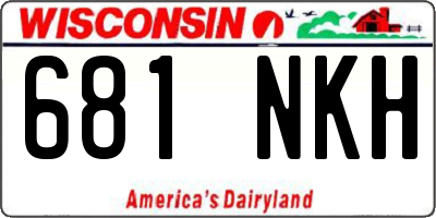 WI license plate 681NKH