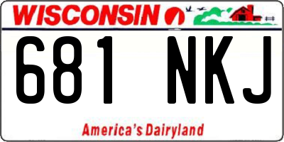 WI license plate 681NKJ